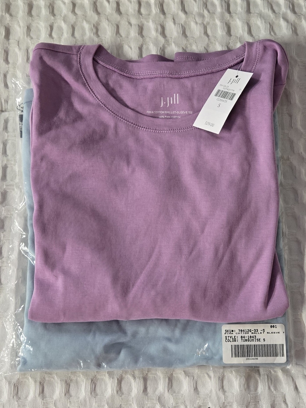 (2) J. Jill Lavender And Light Blue Short-Sleeve Tee